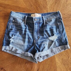 Hollister Short-Short High Rise Distressed Denim Shorts